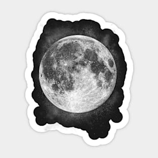 Full Moon and Stars Sticker